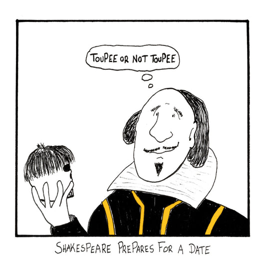 Shakespeare funny birthday greeting card front design by comedian Stewart Francis
